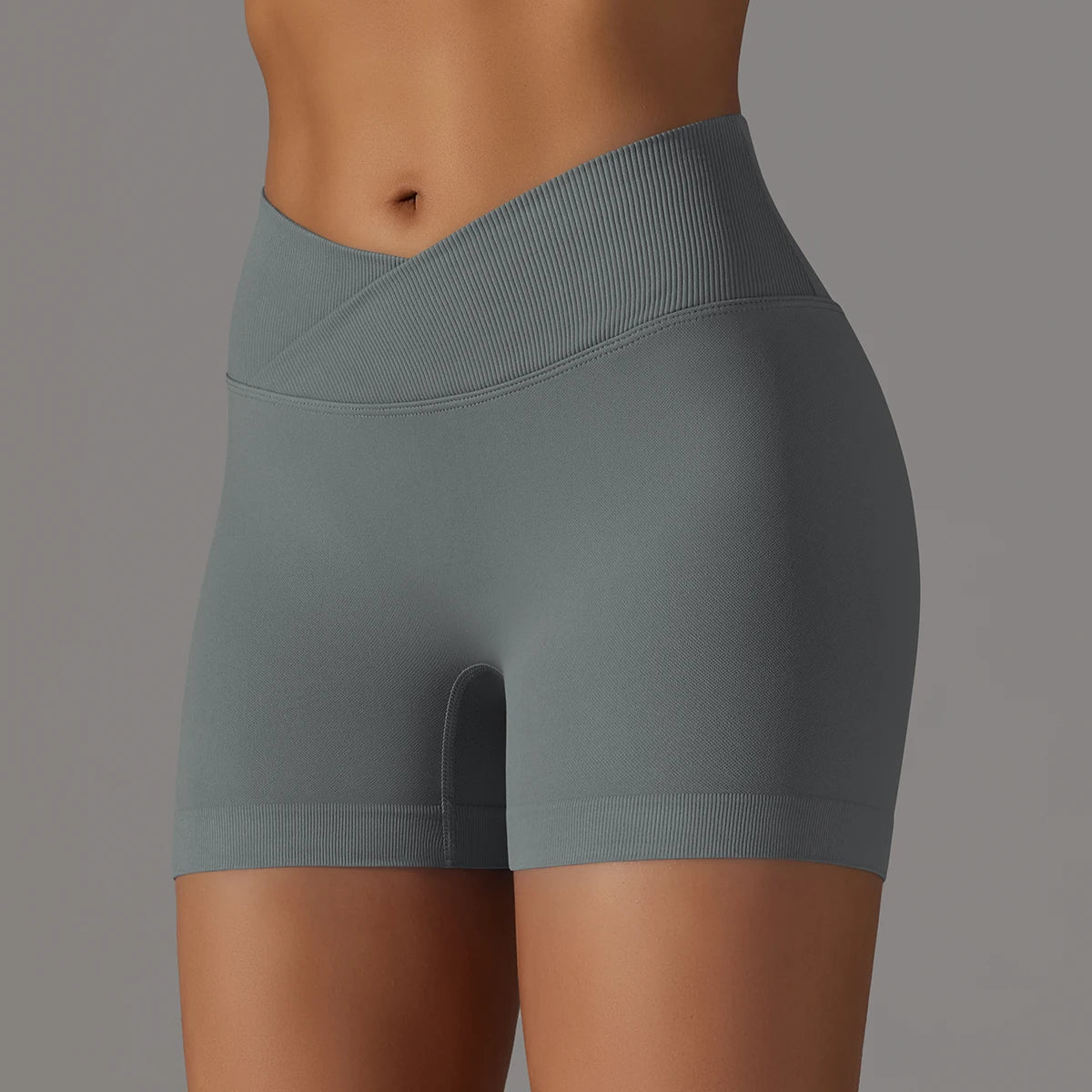 Crossover High-Waist Women’s Yoga Shorts