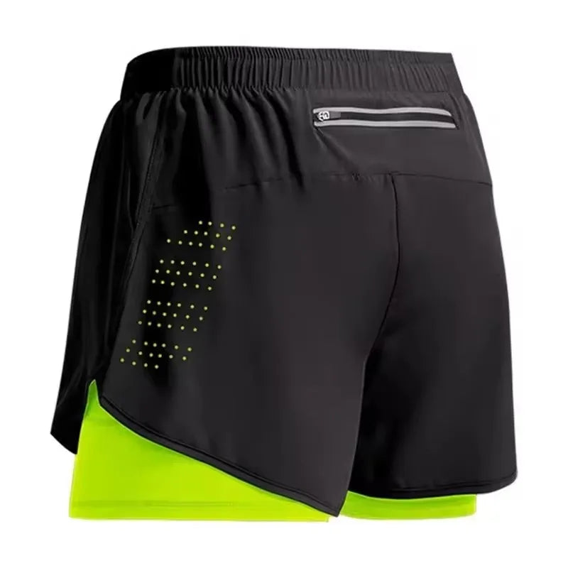 Men’s Double-Layer Running Shorts – Quick-Dry & Breathable for Training