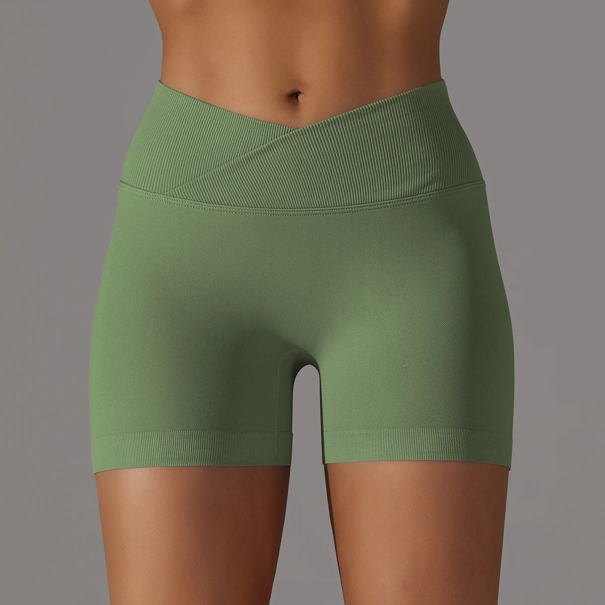 Crossover High-Waist Women’s Yoga Shorts