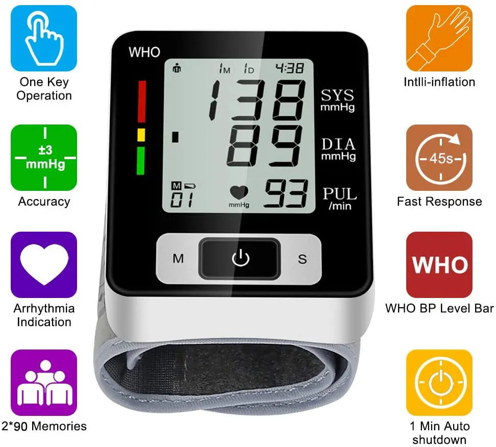Digital Wrist Blood Pressure Monitor – High Accuracy Electronic BP Cuff