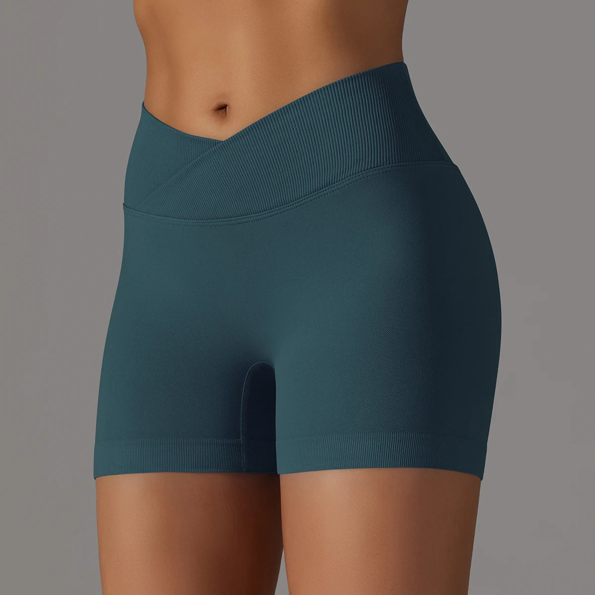Crossover High-Waist Women’s Yoga Shorts