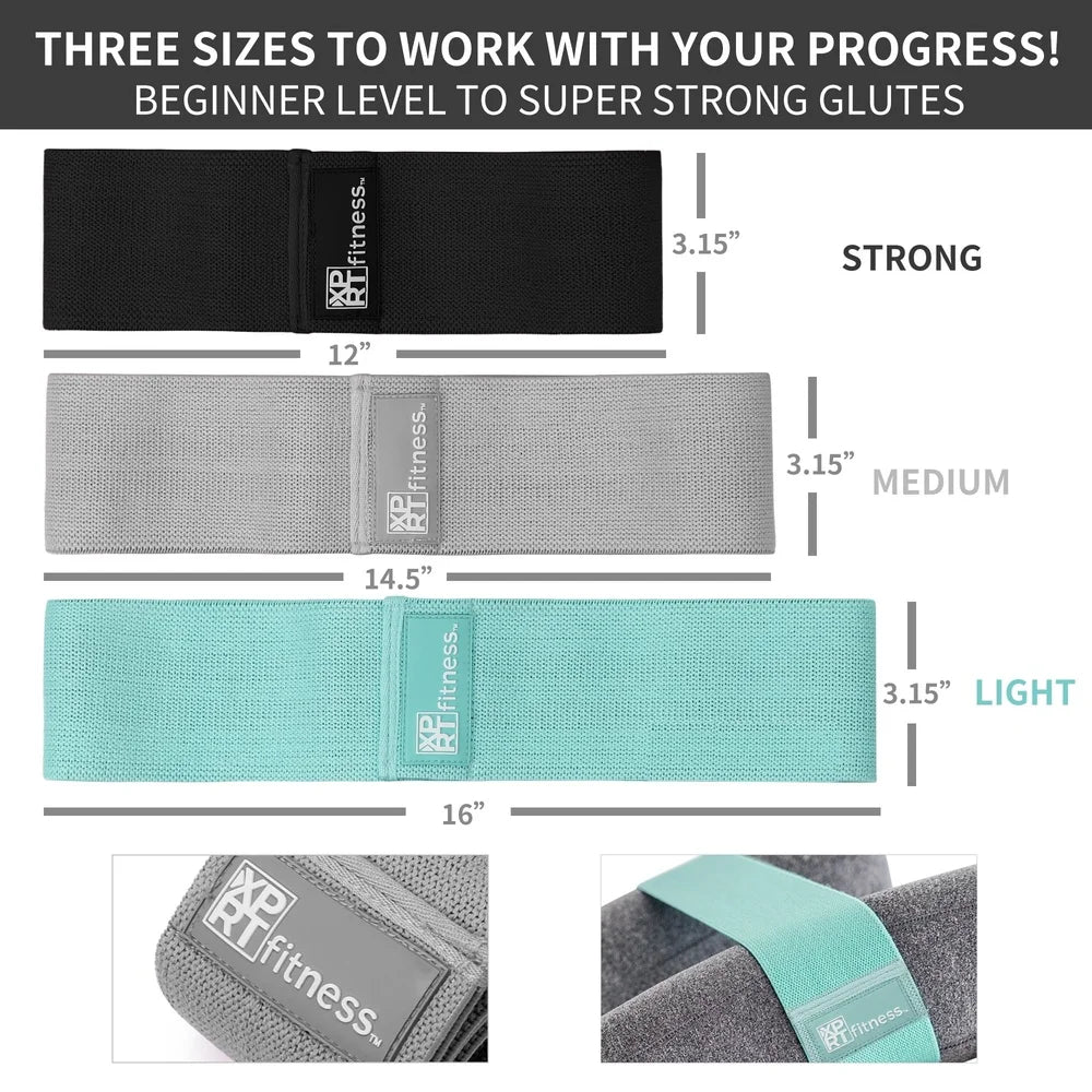 3PCS Resistance Booty Bands Set – Anti-Slip Exercise Bands with Pouch