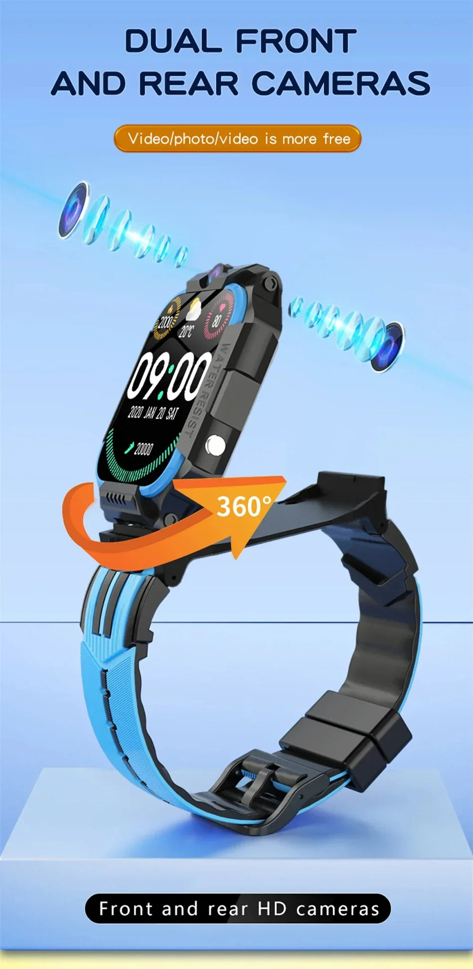 5G Kids Smart Watch – GPS Tracker with Video Call, SOS & Waterproof Design