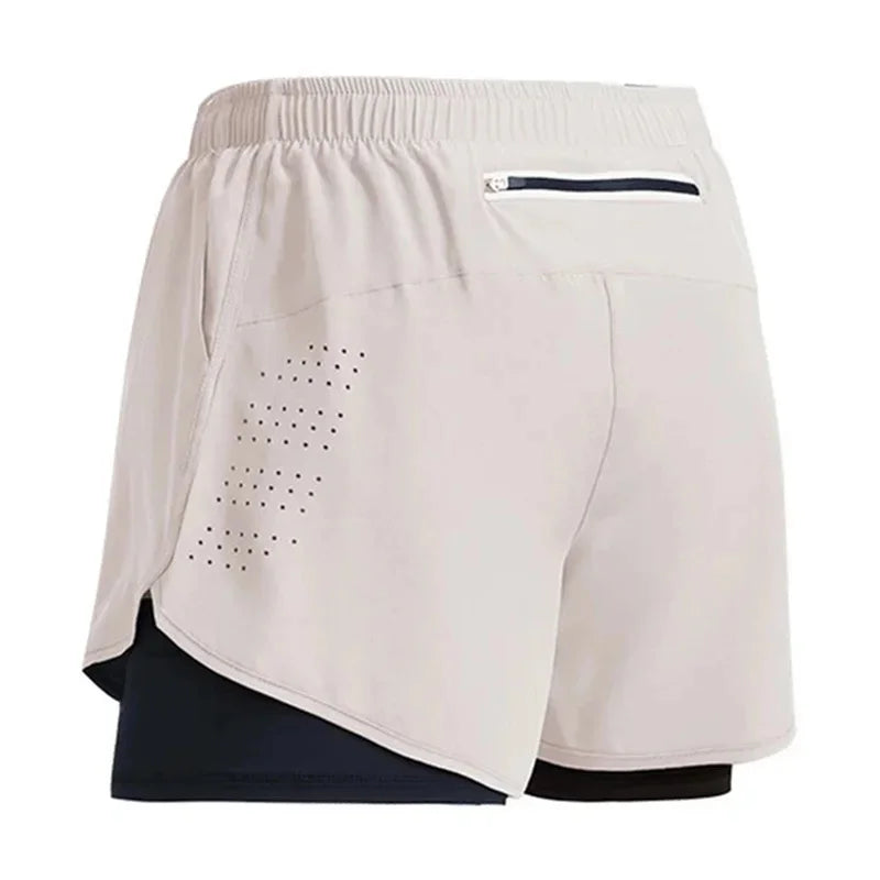 Men’s Double-Layer Running Shorts – Quick-Dry & Breathable for Training