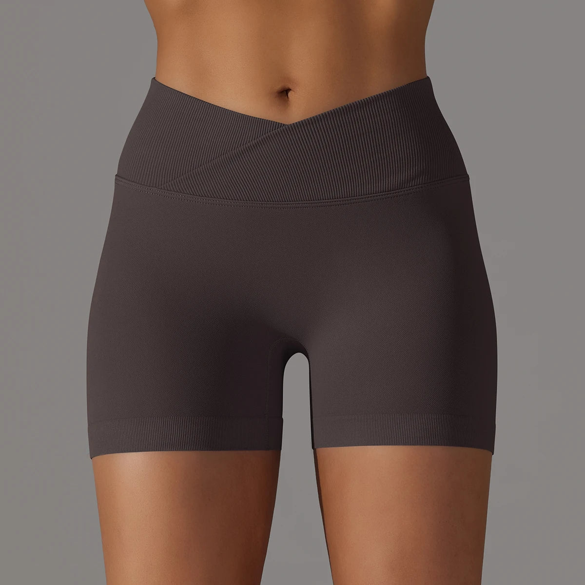 Crossover High-Waist Women’s Yoga Shorts