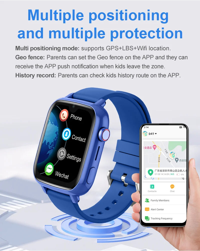 4G Kids Smart Watch – GPS Tracker with Video Call, SOS & Camera