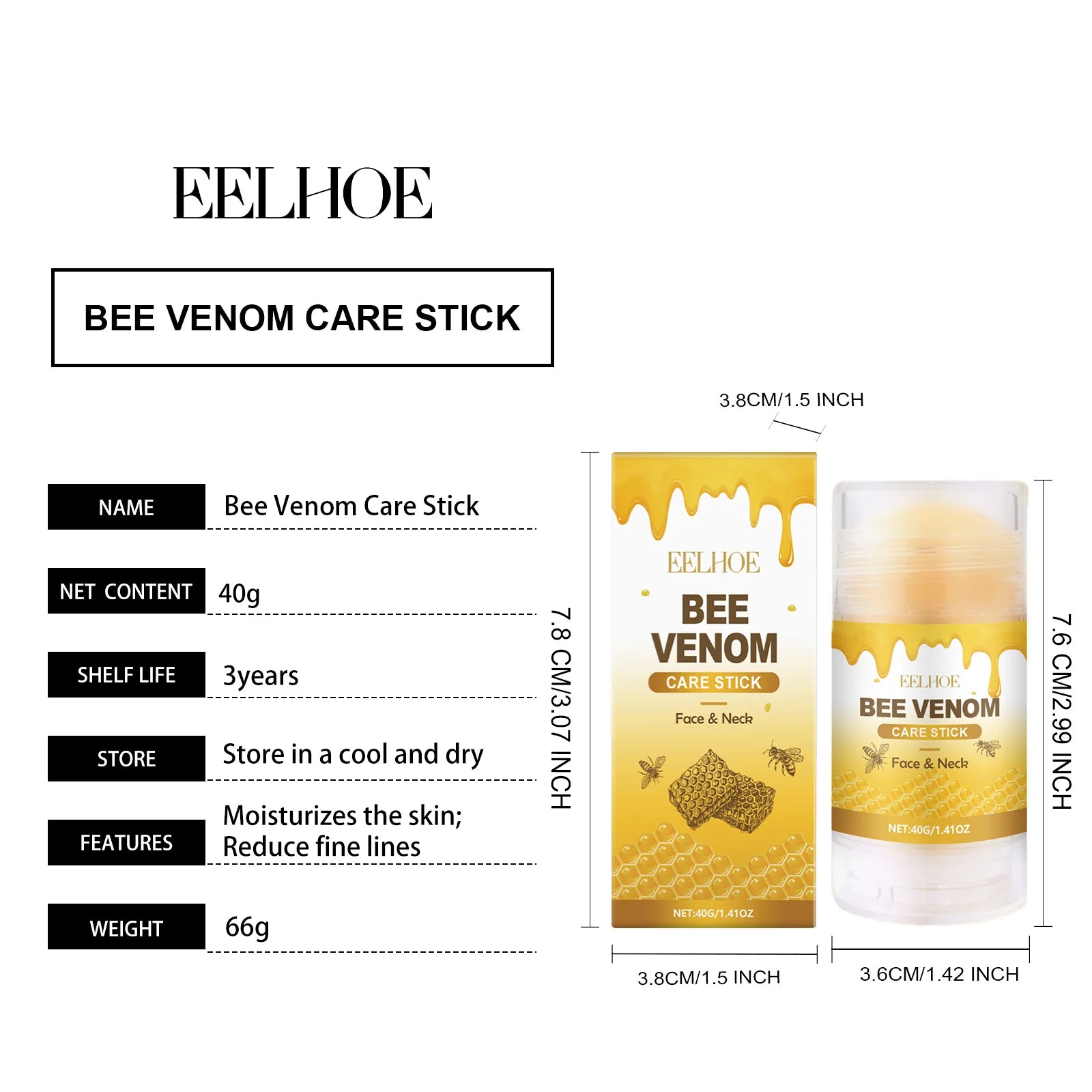 Bee Venom Neck Stick – Collagen Lifting & Double Chin Tightening Cream