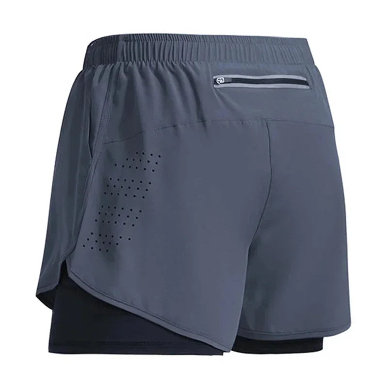 Men’s Double-Layer Running Shorts – Quick-Dry & Breathable for Training