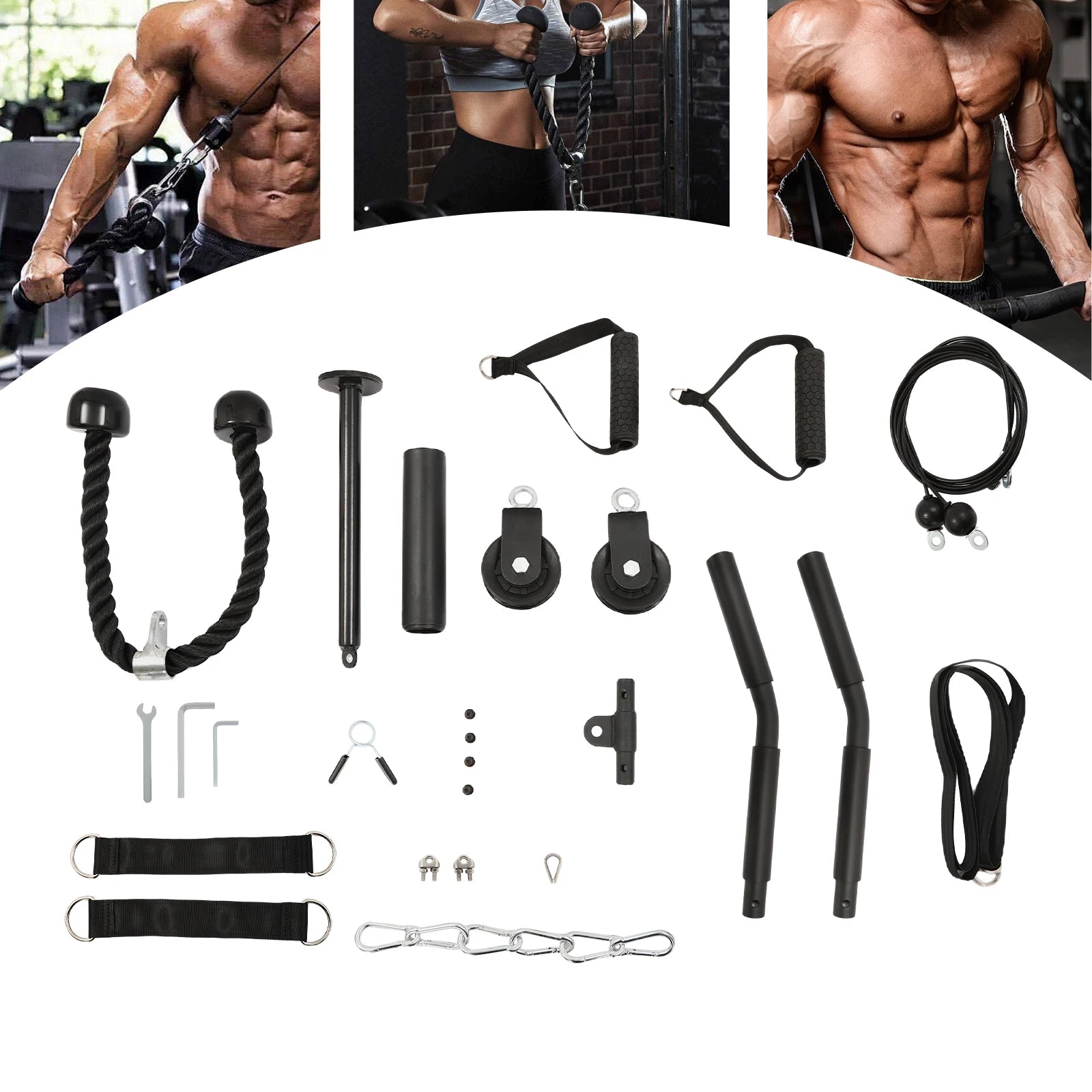Adjustable Cable Pulley System – Home Gym Biceps & Triceps Trainer