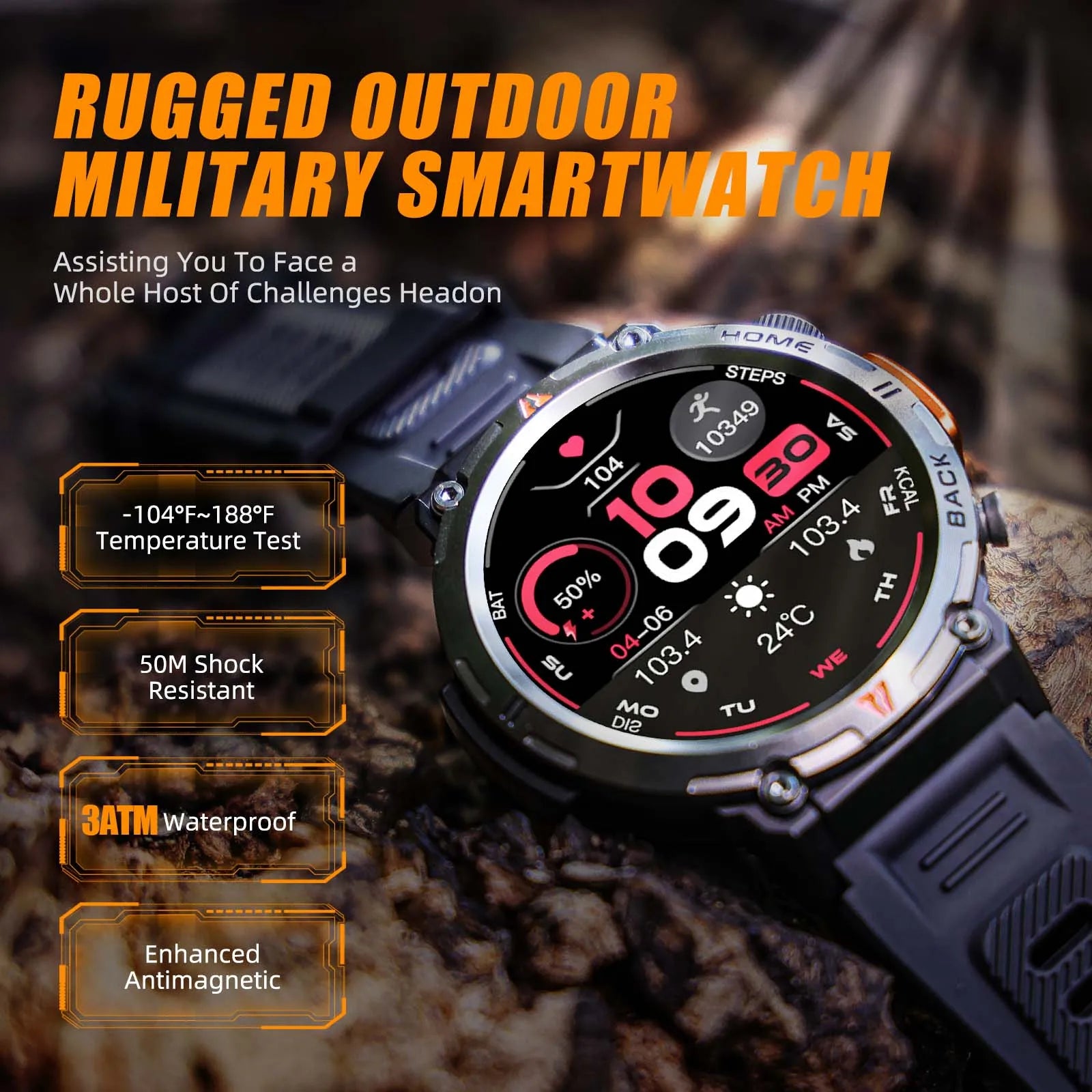 EIGIIS KE3 Smart Watch – 3ATM Waterproof Bluetooth Call & Health Monitor