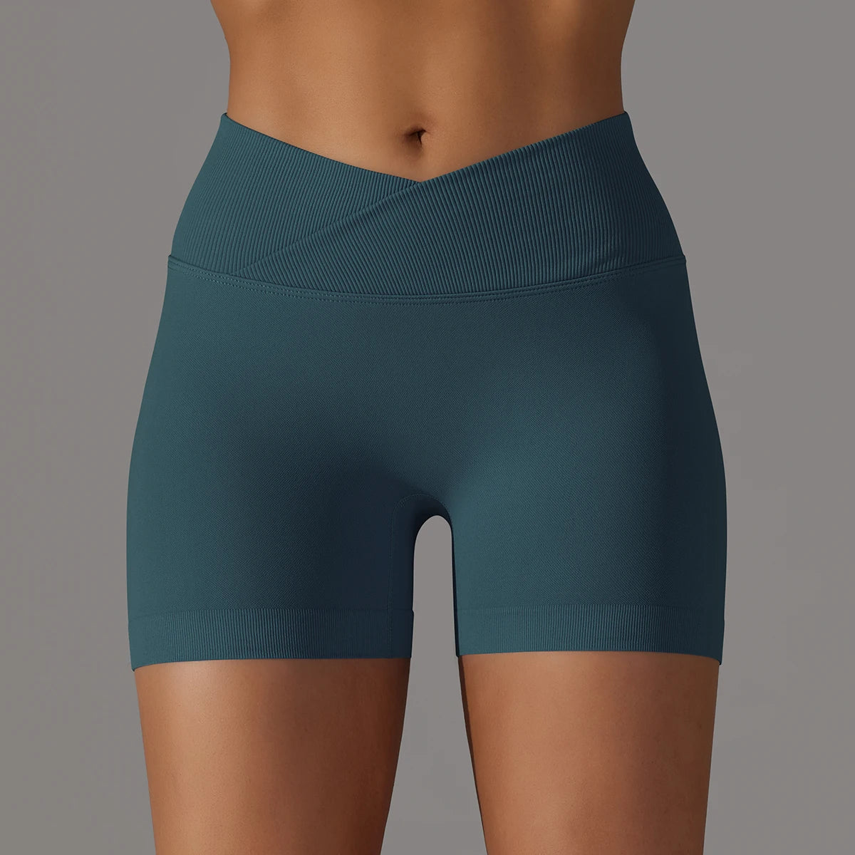 Crossover High-Waist Women’s Yoga Shorts