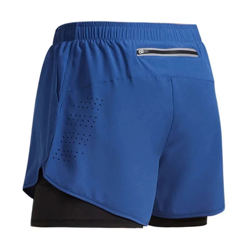 Men’s Double-Layer Running Shorts – Quick-Dry & Breathable for Training