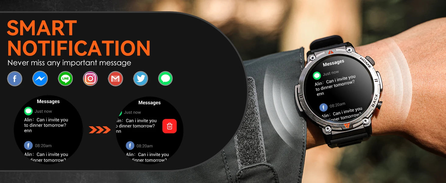 EIGIIS KE3 Smart Watch – 3ATM Waterproof Bluetooth Call & Health Monitor