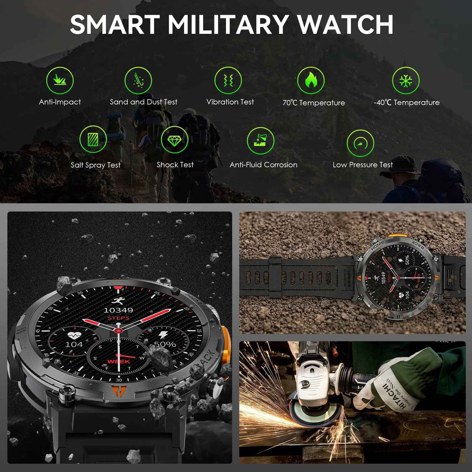 EIGIIS KE3 Smart Watch – 3ATM Waterproof Bluetooth Call & Health Monitor