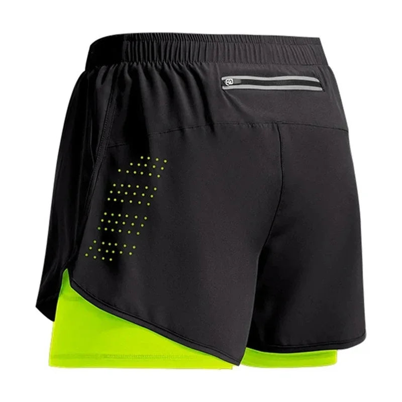 Men’s Double-Layer Running Shorts – Quick-Dry & Breathable for Training