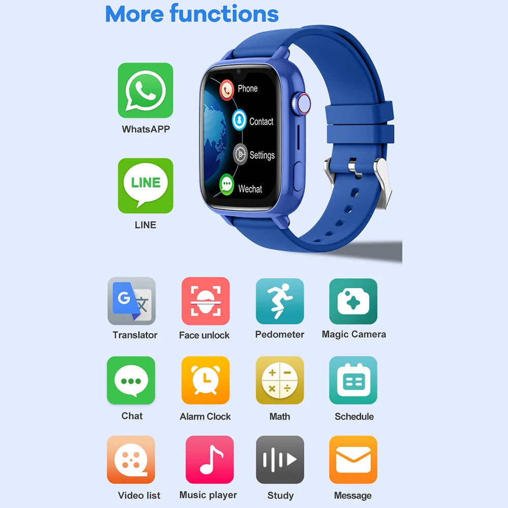 4G Kids Smart Watch – GPS Tracker with Video Call, SOS & Camera