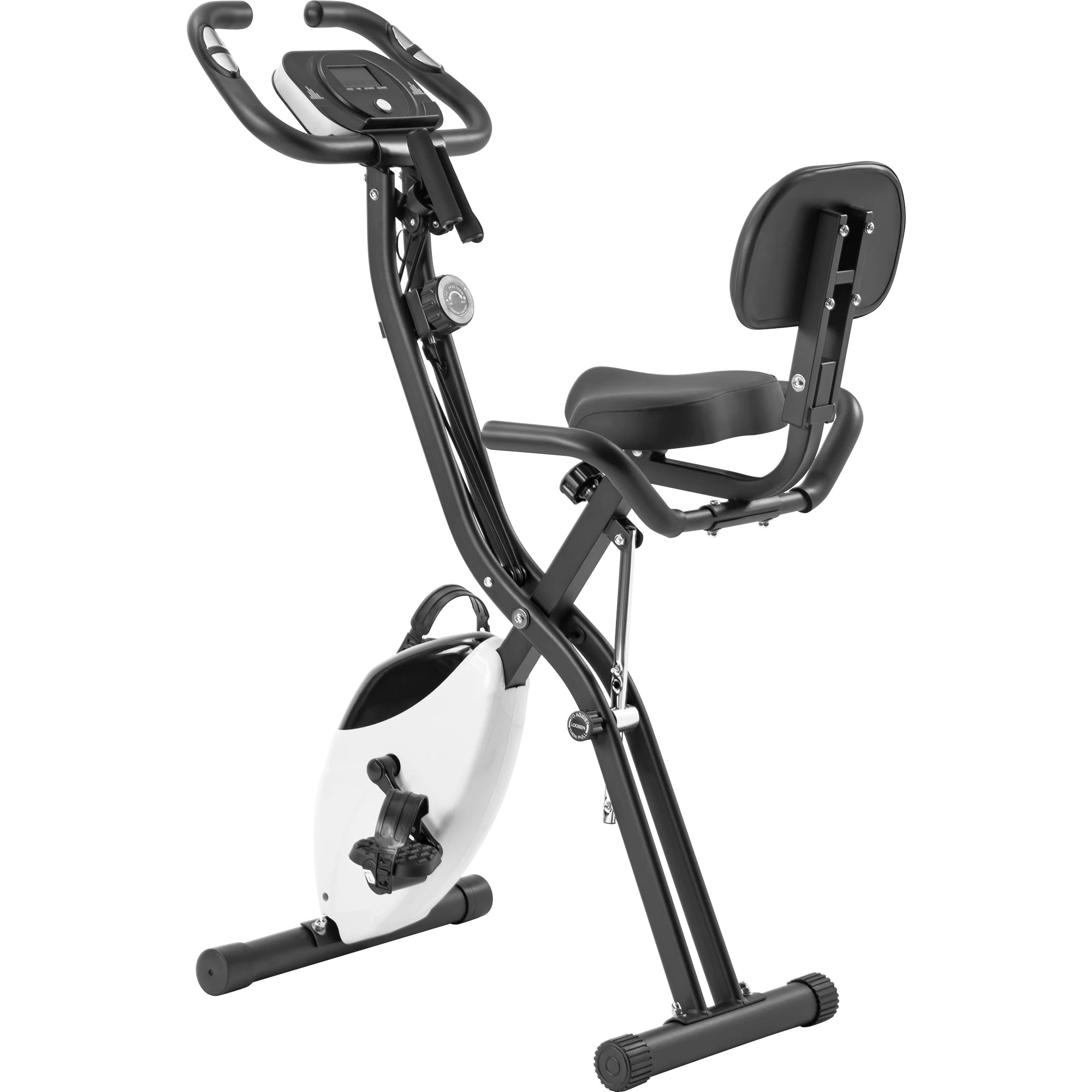 Folding X Exercise Bike – Upright & Recumbent with Backrest & Armbands