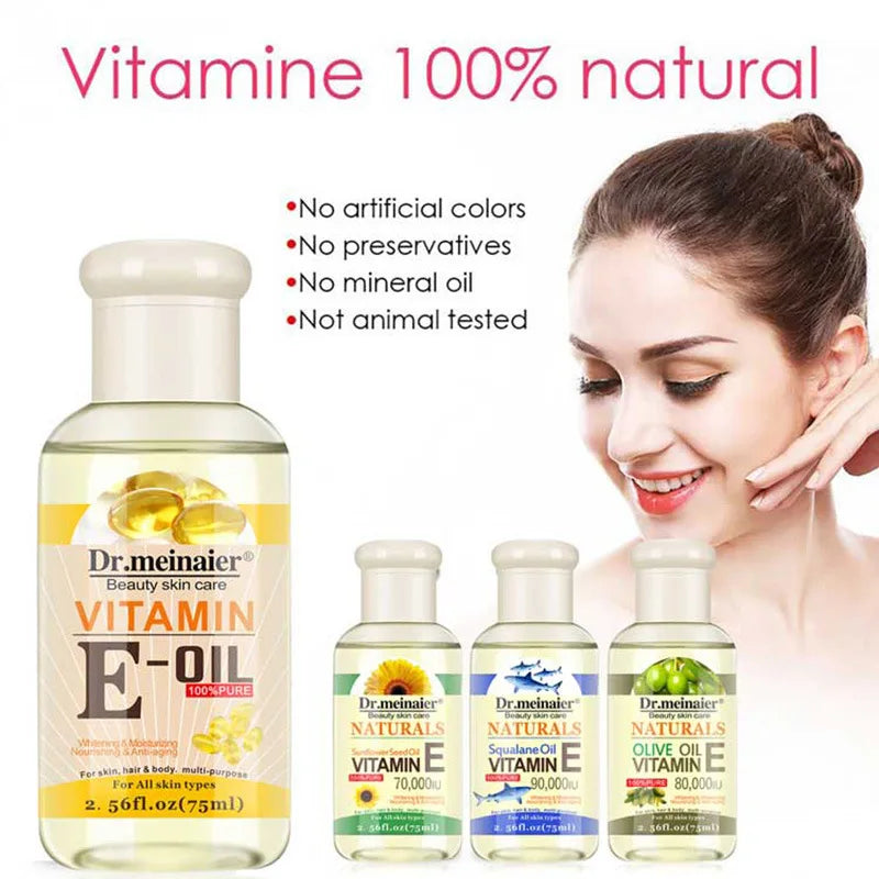 Vitamin E Face Essence Oil – Anti-Wrinkle & Whitening Serum (75ml)