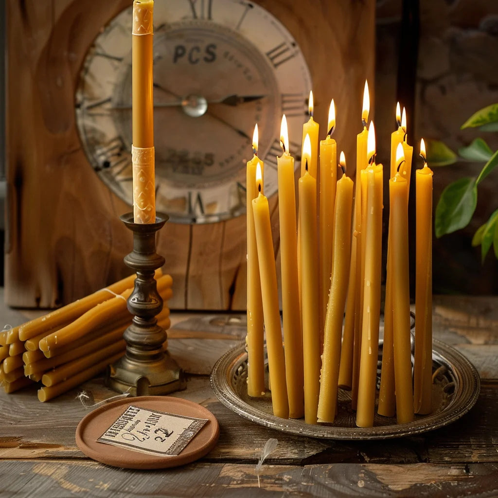 25PCS Natural Beeswax Hanukkah Candles