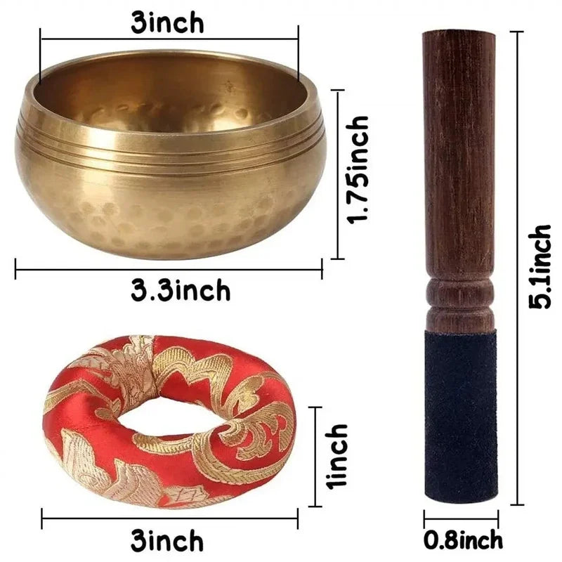 Tibetan Singing Bowl Set – Meditation & Yoga Sound Healing Gift