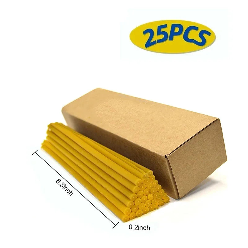 25PCS Natural Beeswax Hanukkah Candles