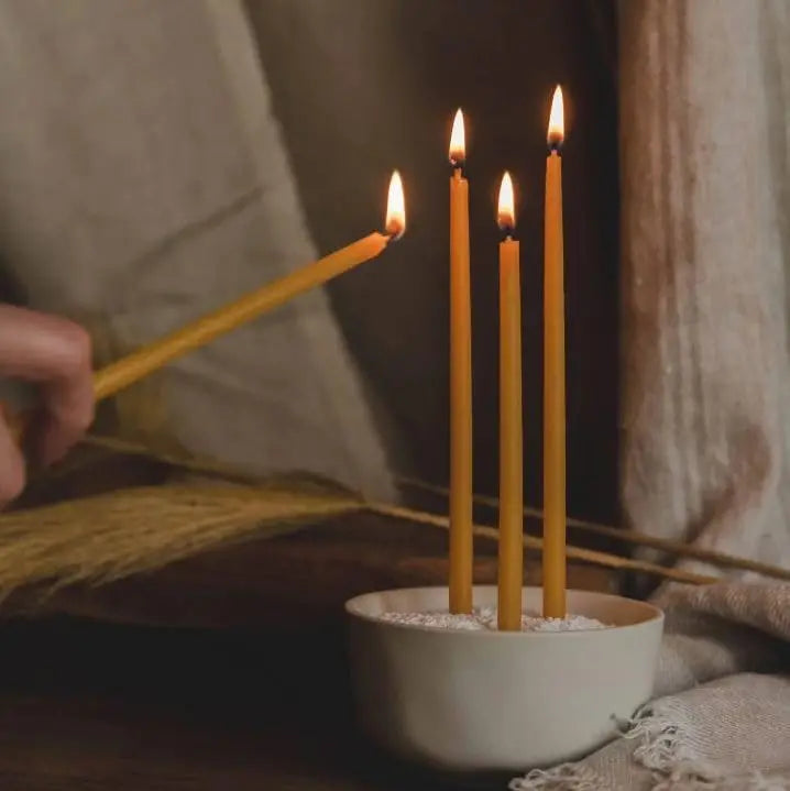 25PCS Natural Beeswax Hanukkah Candles