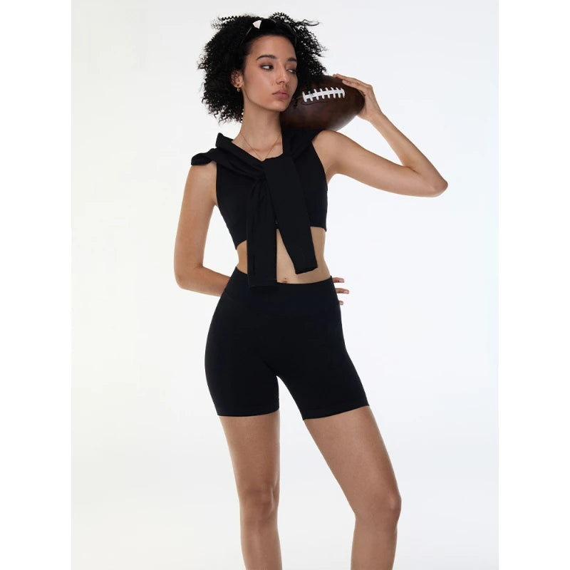 2025 Women’s All-in-One Yoga Vest – Built-in Bra Sports Tank