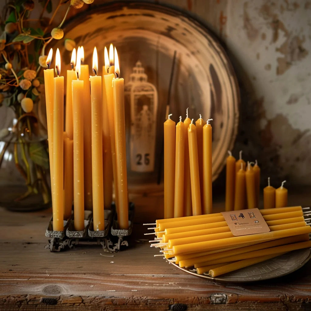25PCS Natural Beeswax Hanukkah Candles