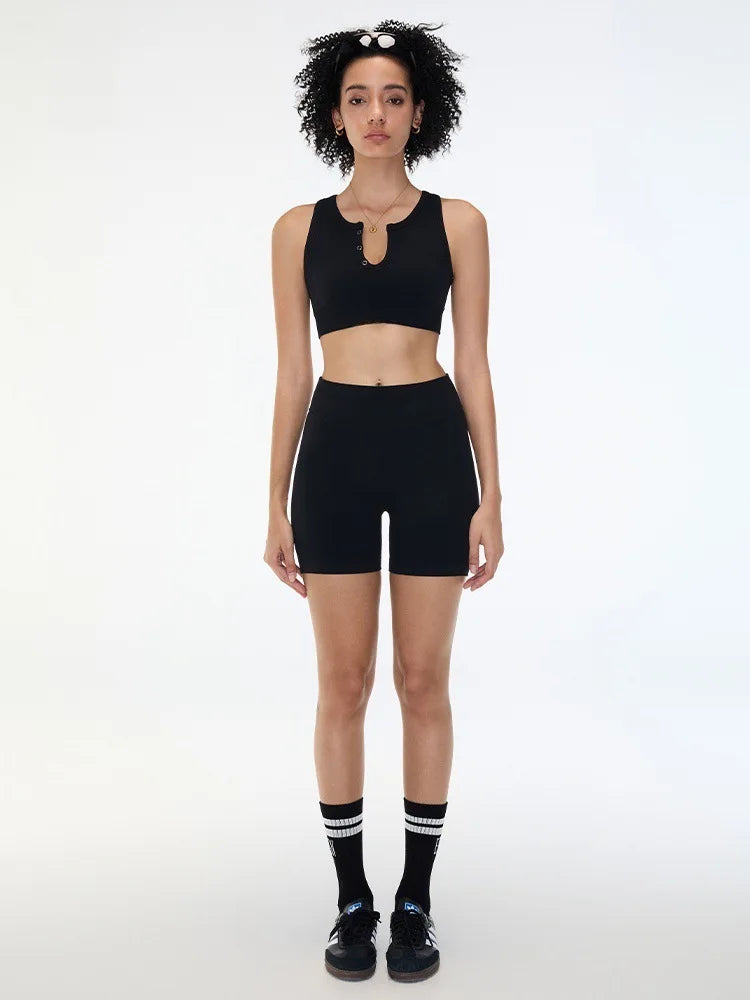 2025 Women’s All-in-One Yoga Vest – Built-in Bra Sports Tank