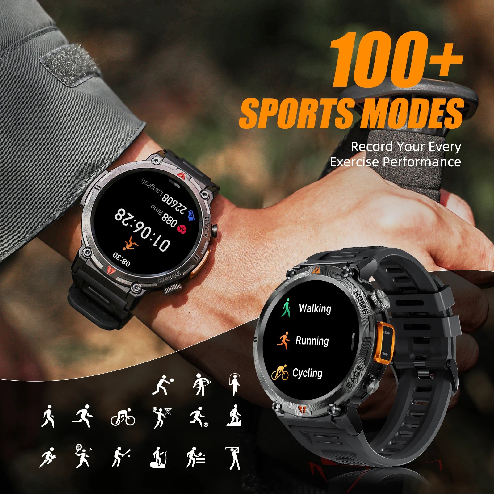 EIGIIS KE3 Smart Watch – 3ATM Waterproof Bluetooth Call & Health Monitor