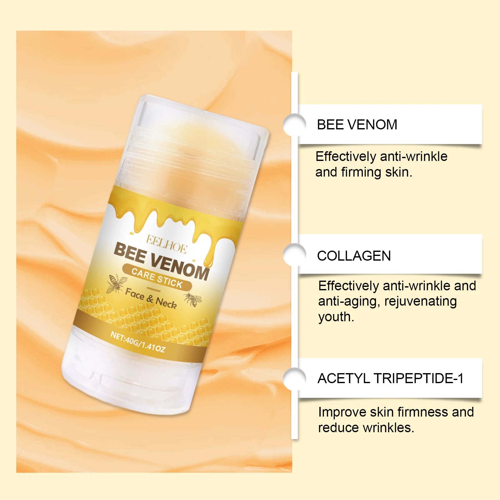 Bee Venom Neck Stick – Collagen Lifting & Double Chin Tightening Cream