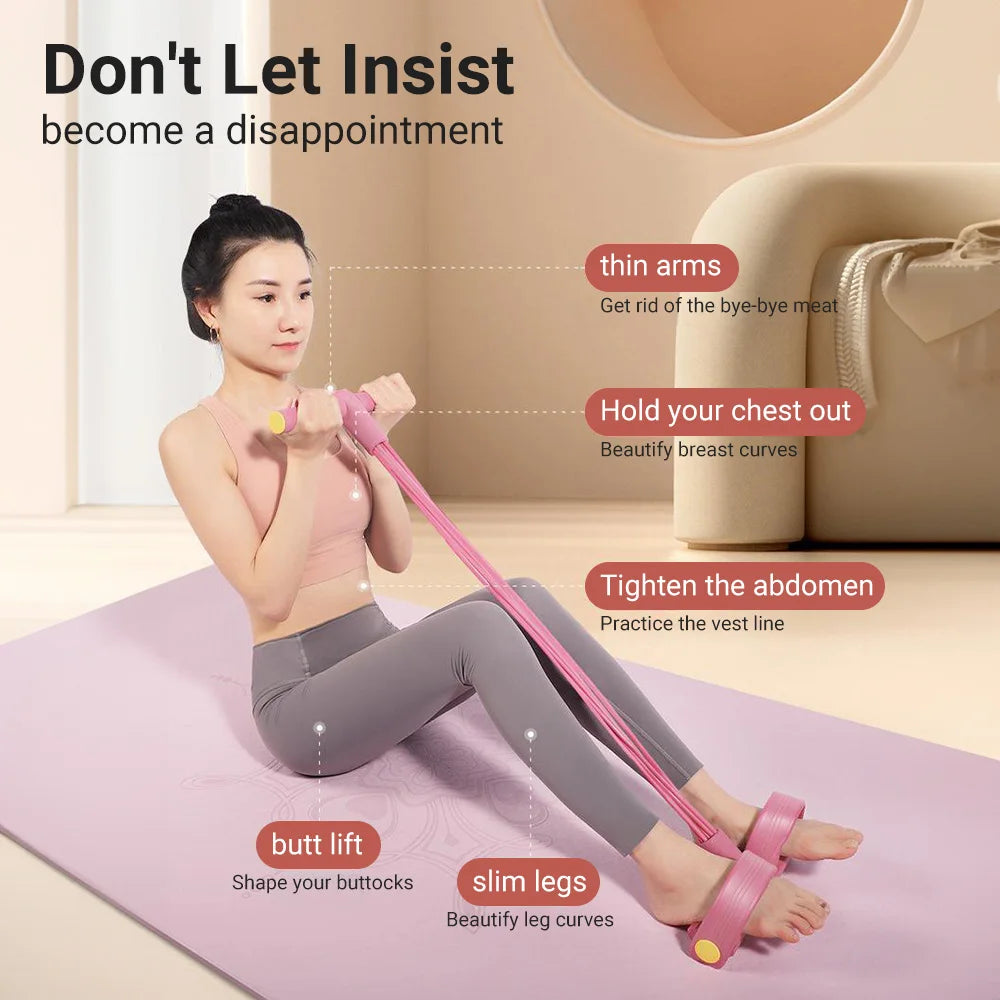 6-Tube Resistance Band Pedal Puller – Full-Body Fitness Tension Rope