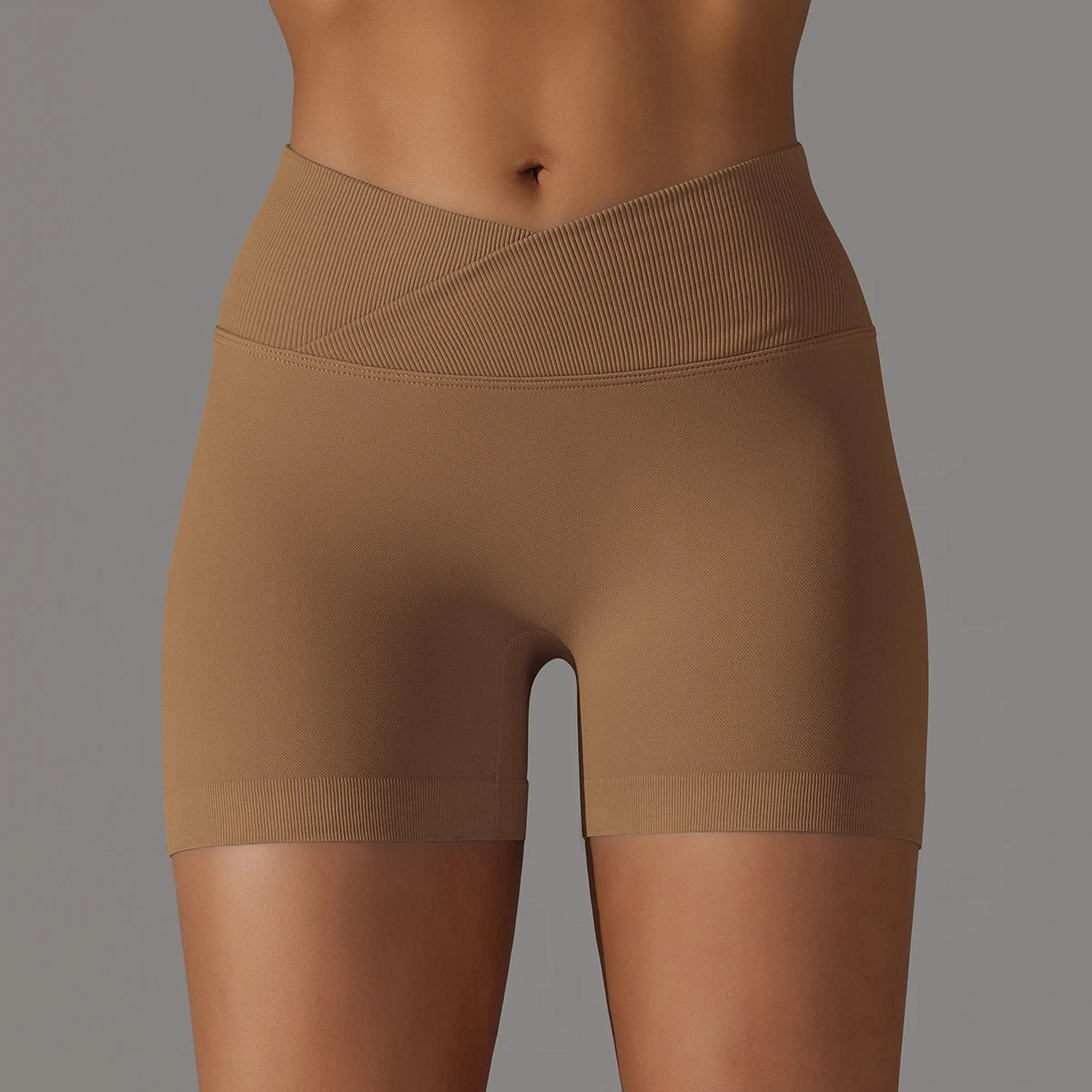 Crossover High-Waist Women’s Yoga Shorts