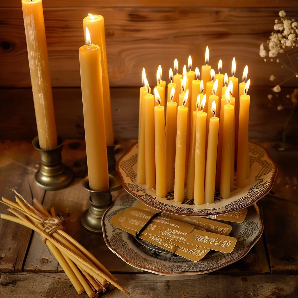 25PCS Natural Beeswax Hanukkah Candles