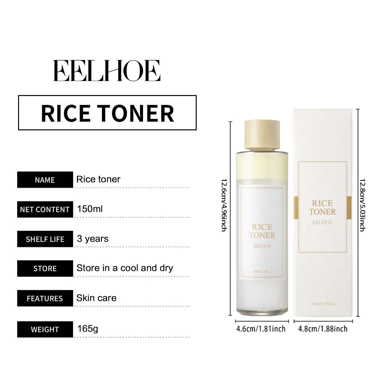 EELHOE Rice Water Toner – Hydrating & Pore-Refining Facial Toner (150ml)