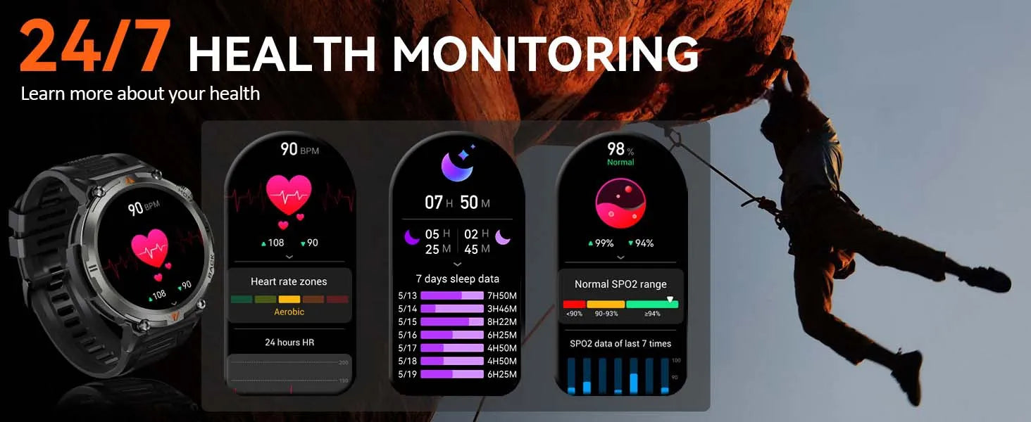 EIGIIS KE3 Smart Watch – 3ATM Waterproof Bluetooth Call & Health Monitor