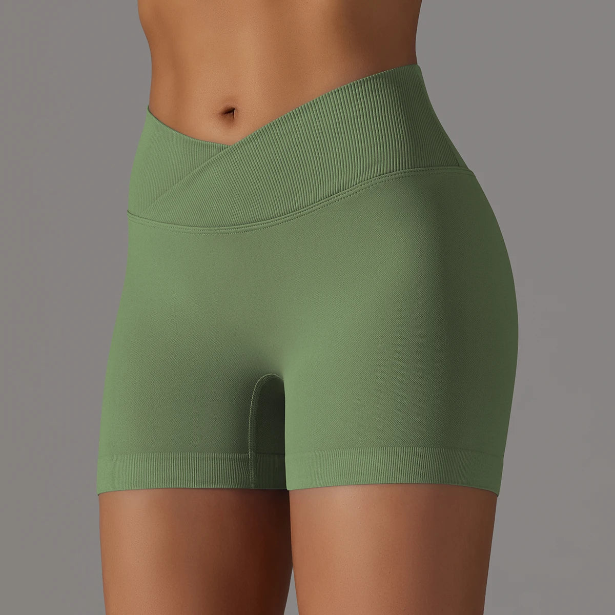 Crossover High-Waist Women’s Yoga Shorts