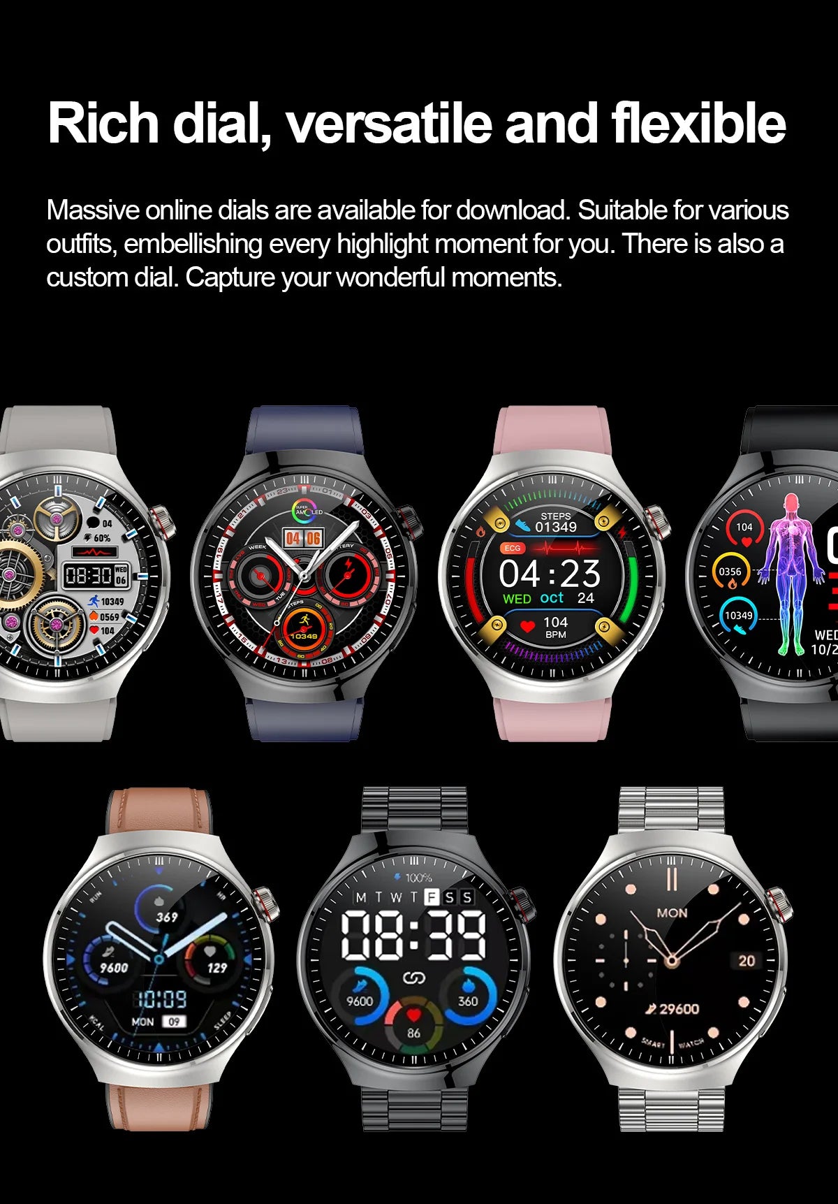 2025 Nursing-Grade Smartwatch – ECG, SpO₂, Uric Acid & Bluetooth Call