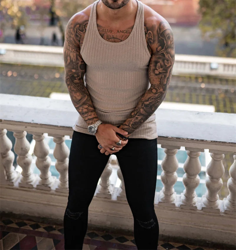 2024 Summer Men’s Striped Gym Tank