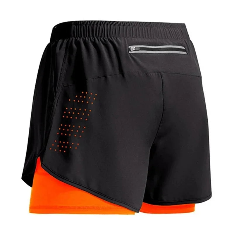 Men’s Double-Layer Running Shorts – Quick-Dry & Breathable for Training