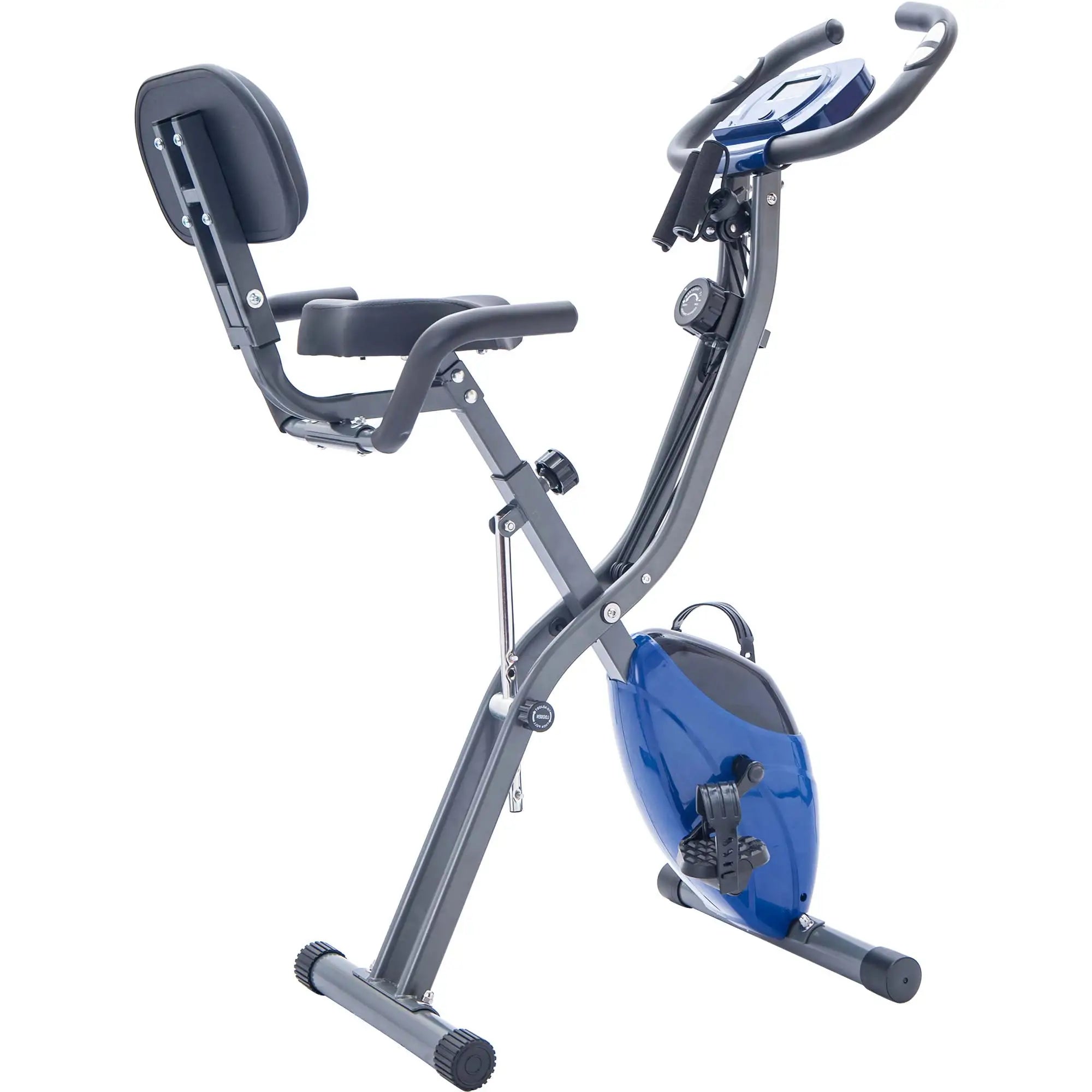 Folding X Exercise Bike – Upright & Recumbent with Backrest & Armbands