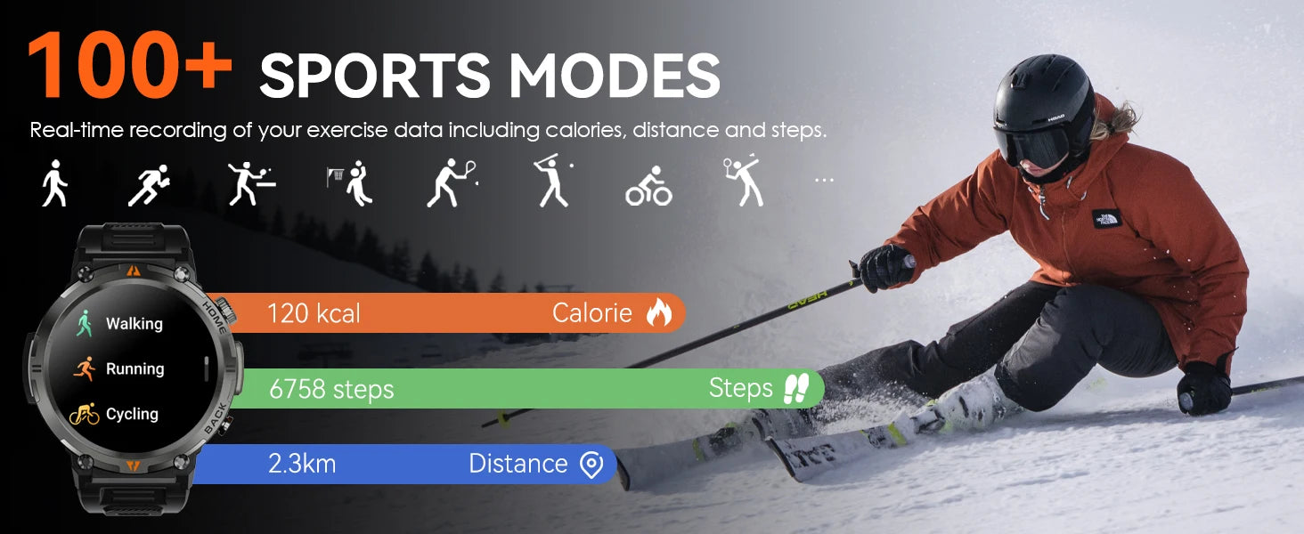 EIGIIS KE3 Smart Watch – 3ATM Waterproof Bluetooth Call & Health Monitor