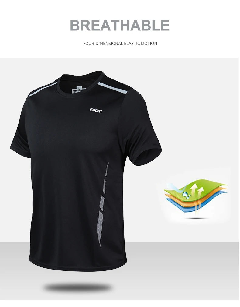 CHRLCK Men’s Quick-Dry Sports Set – T-Shirt & Shorts for Outdoor Fitness