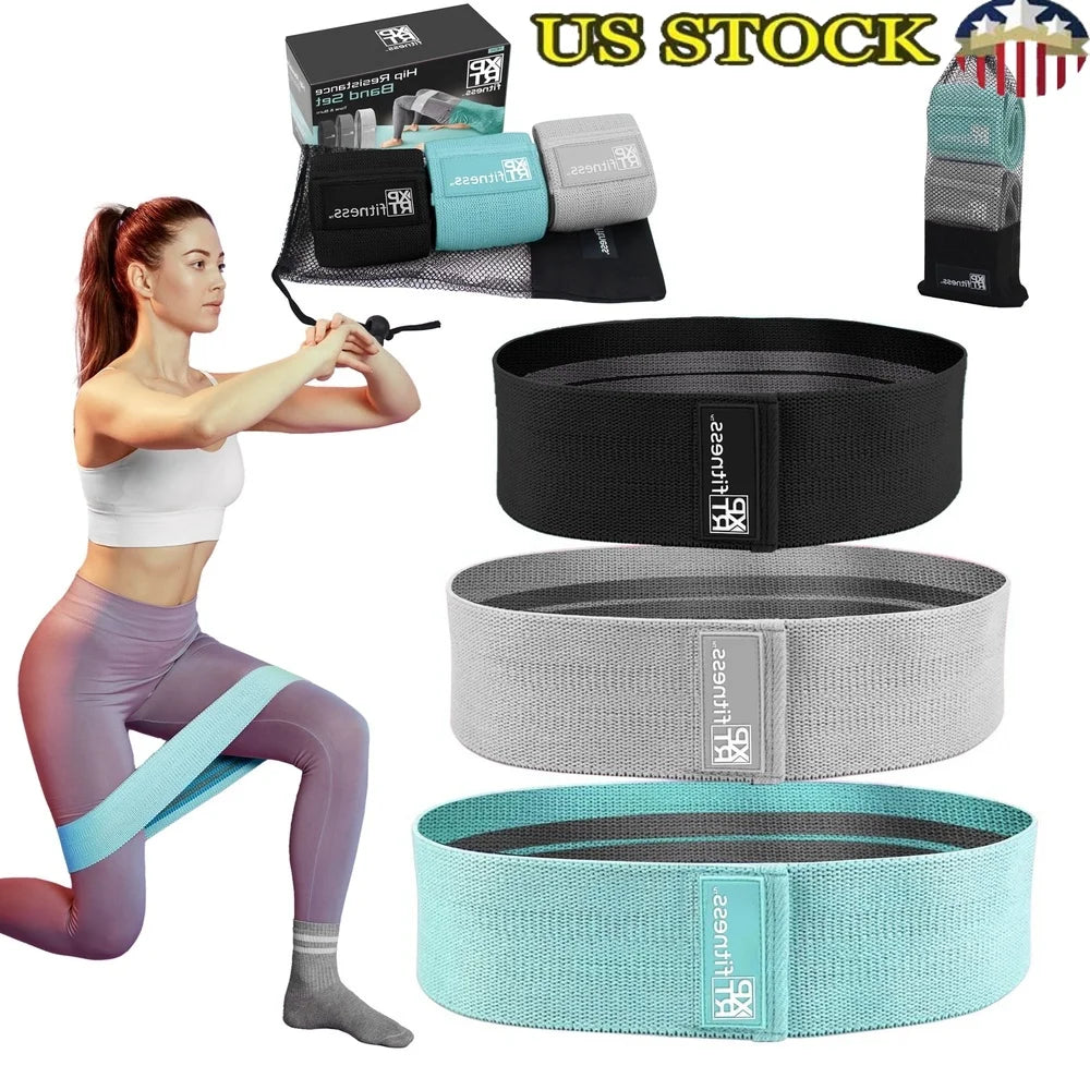 3PCS Resistance Booty Bands Set – Anti-Slip Exercise Bands with Pouch