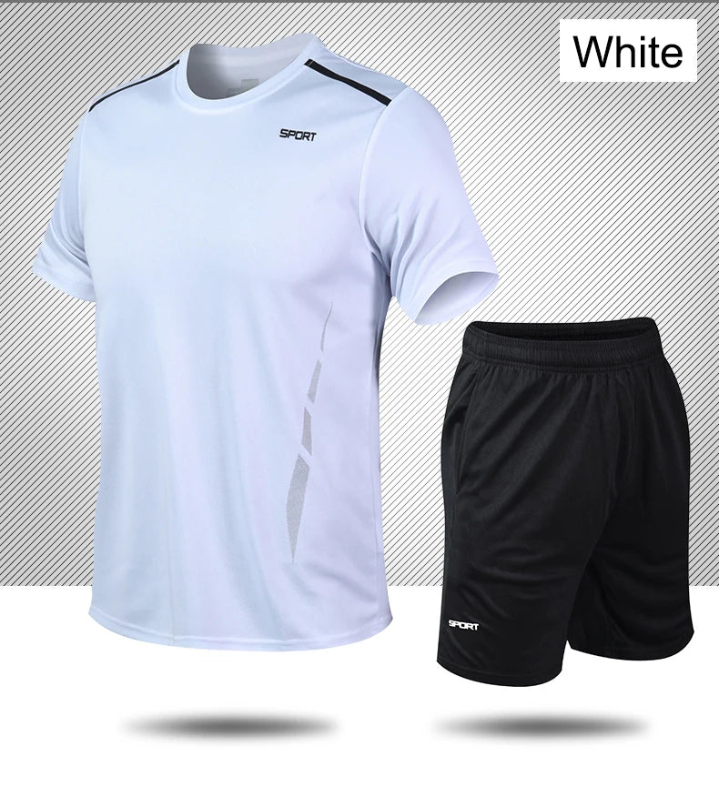 CHRLCK Men’s Quick-Dry Sports Set – T-Shirt & Shorts for Outdoor Fitness