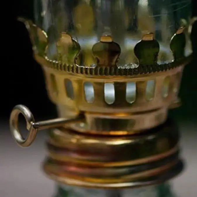 Mini Glass Oil Lamp – Desktop Kerosene Lantern with Lampshade