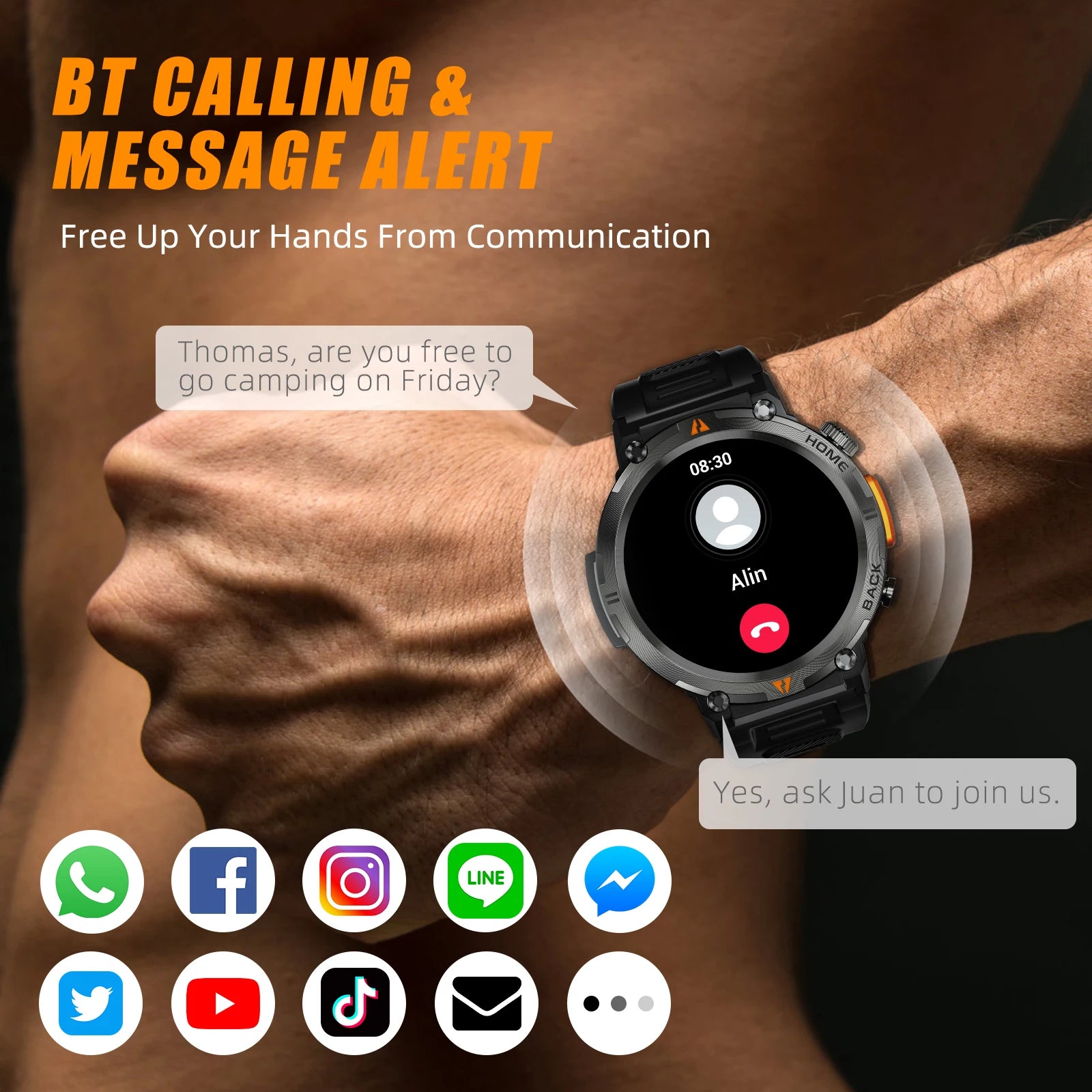 EIGIIS KE3 Smart Watch – 3ATM Waterproof Bluetooth Call & Health Monitor