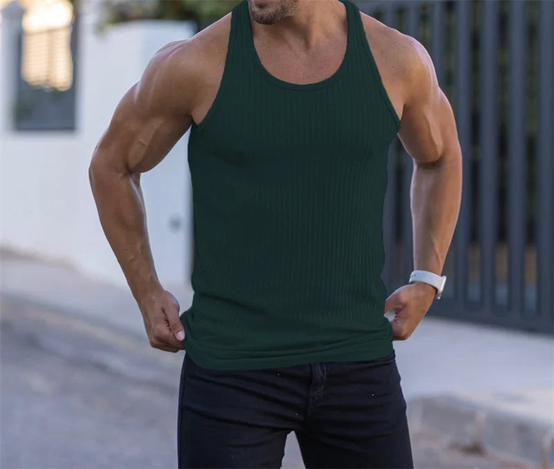 2024 Summer Men’s Striped Gym Tank
