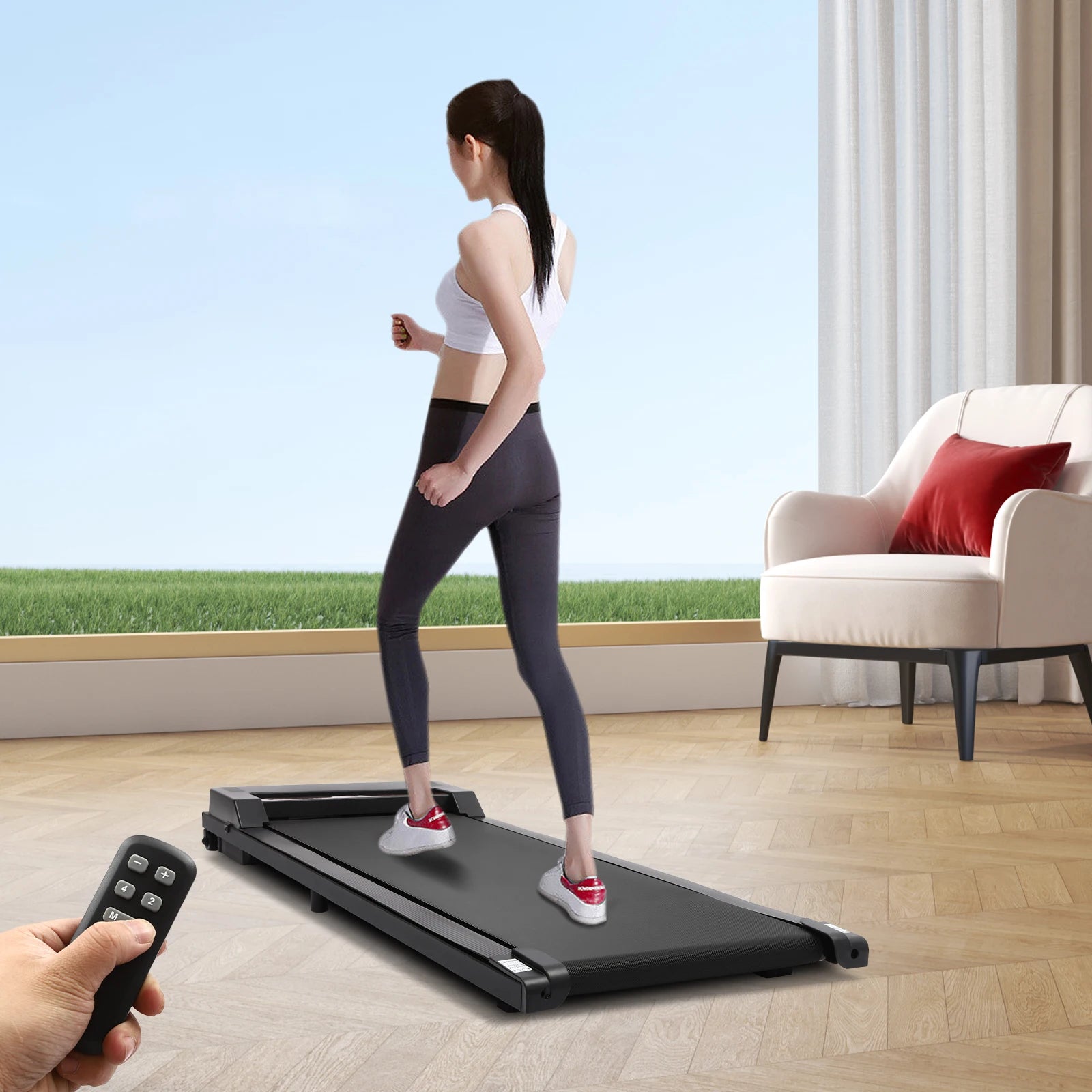 2-in-1 Under Desk Walking Treadmill – Home & Office Electric Jogger