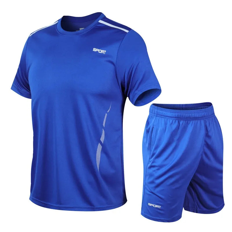 CHRLCK Men’s Quick-Dry Sports Set – T-Shirt & Shorts for Outdoor Fitness